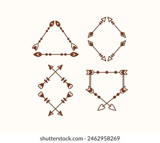 tribal arrow frame shape triangle hexagon vector icon design modern illustration collections sets