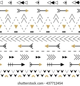 Tribal arrows boho seamless pattern. Ethnic geometric print. Background texture. Fabric, cloth design, wallpaper, wrapping