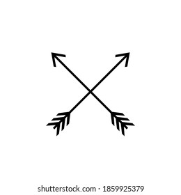 Tribal arrows crossed icon. Clipart image isolated on white background.