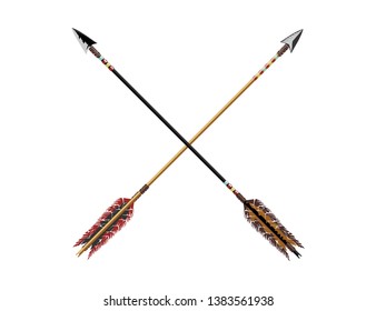 tribal arrows with a position crossing vector illustrations