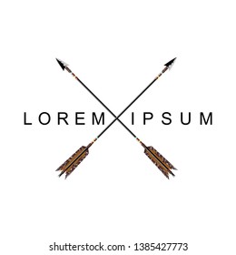 tribal arrows with a position crossing vector illustrations