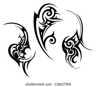 Silhouette Lion Side Head Tribal Tattoo Stock Vector (Royalty Free ...