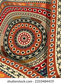 Tribal art background composition, vector illustration