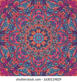 Tribal art bohemia seamless pattern. Ethnic geometric print. Colorful repeating background texture. Fabric, cloth design, wallpaper, wrapping