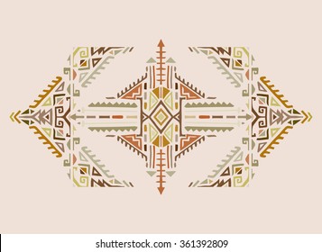 Tribal art boho hand drawn geometric pattern. Colorful ethnic print. Fabric, cloth design, wallpaper, wrapping.