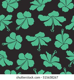 Tribal art boho print, vintage gray and green flower background. Background texture, wallpaper, floral theme. Abstract ethnic vector seamless pattern.