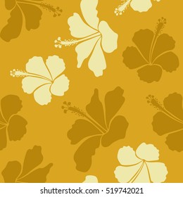 Tribal art boho print, vintage yellow and beige flower background. Background texture, wallpaper, floral theme. Abstract ethnic vector seamless pattern.