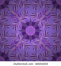 Tribal art boho print, vintage flower background. Abstract ethnic vector seamless pattern.