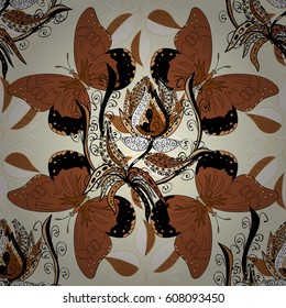 Tribal art boho print, vintage flower background. Background texture, wallpaper, floral theme in colors. Abstract ethnic vector seamless pattern.