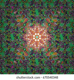 Tribal art boho print, vintage flower background. Background texture, wallpaper, floral theme in colors. Abstract ethnic vector seamless pattern.