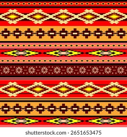 Tribal art boho seamless pattern. Ethnic geometric print. Colorful repeating background texture. Fabric, cloth design, wallpaper