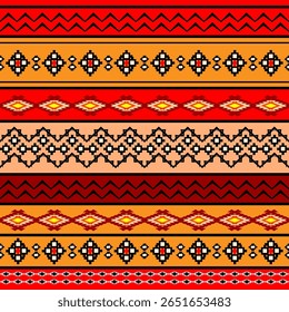 Tribal art boho seamless pattern. Ethnic geometric print. Colorful repeating background texture. Fabric, cloth design, wallpaper