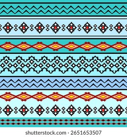 Tribal art boho seamless pattern. Ethnic geometric print. Colorful repeating background texture. Fabric, cloth design, wallpaper