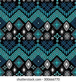 Tribal art boho seamless pattern. Ethnic geometric print. Colorful abstract repeating background texture. Fabric, cloth design, wallpaper, wrapping
