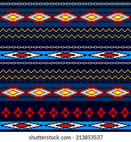 Tribal art boho seamless pattern. Ethnic geometric print. Colorful repeating background texture. Fabric, cloth design, wallpaper