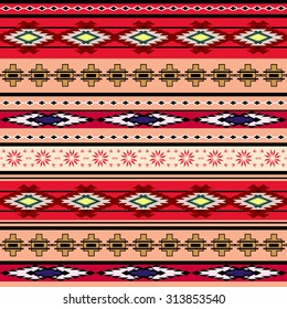 Tribal art boho seamless pattern. Ethnic geometric print. Colorful repeating background texture. Fabric, cloth design, wallpaper