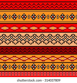Tribal art boho seamless pattern. Ethnic geometric print. Colorful repeating background texture. Fabric, cloth design, wallpaper