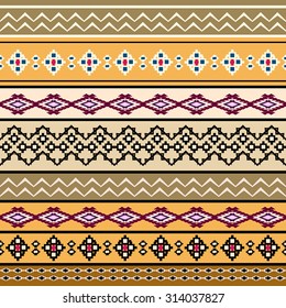 Tribal art boho seamless pattern. Ethnic geometric print. Colorful repeating background texture. Fabric, cloth design, wallpaper