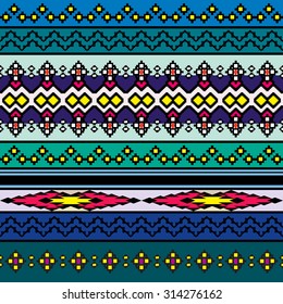 Tribal art boho seamless pattern. Ethnic geometric print. Colorful repeating background texture. Fabric, cloth design, wallpaper