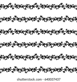 Tribal art boho seamless pattern. Ethnic geometric print. Aztec repeating background texture in black and white.