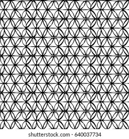 Tribal art boho seamless pattern. Ethnic geometric print. Aztec repeating background texture in black and white.
