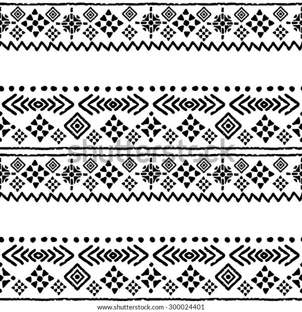 トライバルアートボホのシームレスなパターン 民族の幾何学的な印刷 白黒の背景テクスチャを繰り返すアステカ 布地 布地のデザイン 壁紙 包装 のベクター画像素材 ロイヤリティフリー