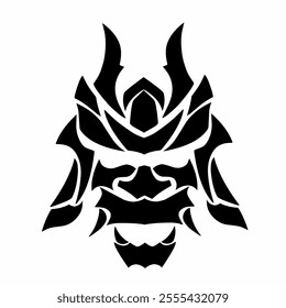 tribal art design abstract samurai mask