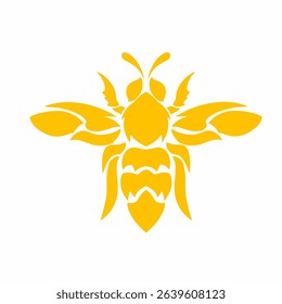 Tribal art design Stylized Yellow Bee Vector Logo Design