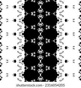 Vector de Doodle de Arte Tribal. Color negro oscuro Scribble Textil. Patrón oscuro nativo sin inconvenientes. Simple Patrón Zig Zag. Resumen Impresión de tinta Ikat. Color negro Étnica teñida Batik. Resumen de diseño nativo de arte
