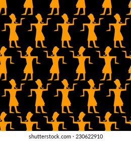 Tribal art Egyptian vintage ethnic seamless pattern. Folk abstract geometric repeating background texture. Fabric design. Wallpaper 