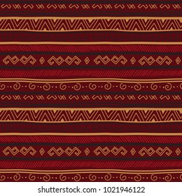 Tribal art ethnic seamless pattern. Folk abstract geometric repeating background texture. Fabric design. Wallpaper