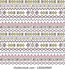 Tribal art, ethnic seamless pattern. Abstract geometric background texture. Repeating folk print. Fabric design, wallpaper
