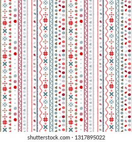 Tribal art, ethnic seamless pattern. Abstract geometric background texture. Repeating folk print. Fabric design, wallpaper