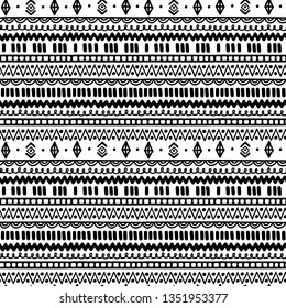Tribal art, ethnic seamless pattern. Vintage border background. Repeating print. Fabric design, wallpaper