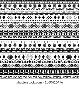 Tribal art, ethnic seamless pattern. Vintage background. Geometric print. Fabric design, wallpaper
