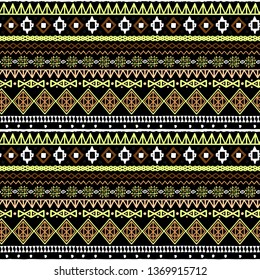 Tribal art, ethnic seamless pattern. Vintage background. Geometric print. Fabric design, wallpaper