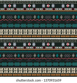 Tribal art, ethnic seamless pattern. Vintage background. Geometric print. Fabric design, wallpaper