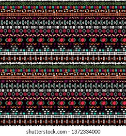Tribal art, ethnic seamless pattern. Vintage background. Ethno ornament. Geometric boho print. Fabric design, wallpaper