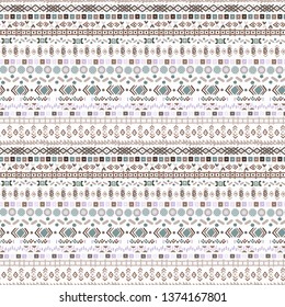 Tribal art, ethnic seamless pattern. Vintage background. Ethno ornament. Geometric boho print. Fabric design, wallpaper