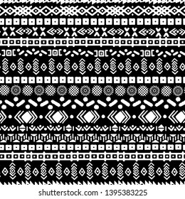 Tribal art, ethnic seamless pattern. Vintage background. Ethno ornament. Geometric boho print. Fabric design, wallpaper