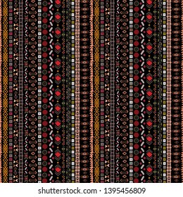 Tribal art, ethnic seamless pattern. Vintage background. Ethno ornament. Geometric boho print. Fabric design, wallpaper
