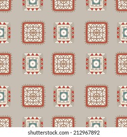 Tribal art ethnic seamless pattern. Abstract geometric repeating background texture. Fabric design. Wallpaper - vector 