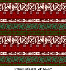 Tribal art ethnic seamless pattern. Folk abstract geometric repeating background texture. Fabric design. Wallpaper - vector 
