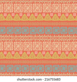 Tribal art ethnic seamless pattern. Folk abstract geometric repeating background texture. Fabric design. Wallpaper