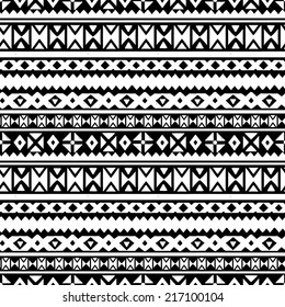 Tribal art ethnic seamless pattern. Folk abstract geometric repeating background texture. Fabric design. Wallpaper 