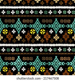 Tribal art ethnic seamless pattern. Folk abstract geometric repeating background texture. Fabric design. Wallpaper 