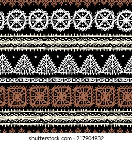 Tribal art ethnic seamless pattern. Folk abstract geometric repeating background texture. Fabric design. Wallpaper 