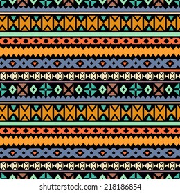Tribal art ethnic seamless pattern. Folk abstract geometric repeating background texture. Fabric design. Wallpaper 