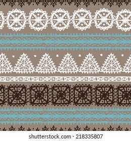 Tribal art ethnic seamless pattern. Folk abstract geometric repeating background texture. Fabric design. Wallpaper 