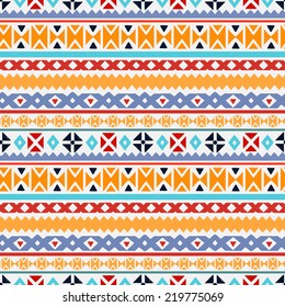 Tribal art ethnic seamless pattern. Folk abstract geometric repeating background texture. Fabric design. Wallpaper 